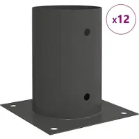 Syfax Ancre ronde au sol 12 pcs Anthracite 15 x 15 x 15 cm métal