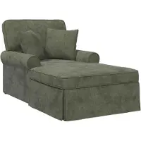 Syfax Chaise lounge avec jupe avec coussin Vert 157 x 91 x 91 cm ARES