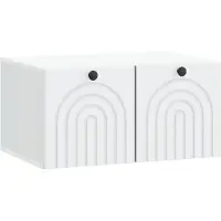 Syfax Meuble TV mural Blanc 59,5 x 41 x 30 cm Bois d'ingénierie