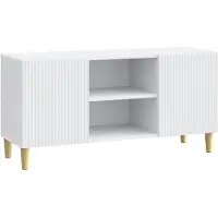 Syfax Meuble TV Blanc 102 x 34,5 x 50 cm Bois d'ingénierie