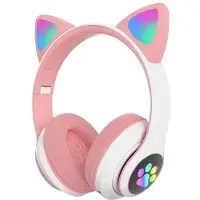 OEM Casque pour enfants - casque sans fil circum-auriculaire - microphone Bluetooth - intra-auriculaire - avec lumière - rose