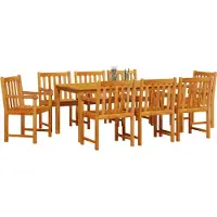 Syfax Ensemble de salle à manger pour jardin 9 pcs Marron
