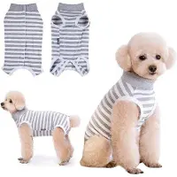OEM Allecto Premium - Combinaison souple pour chien après une opération - Combinaison de convalescence respirante pour chiens - M - Gris
