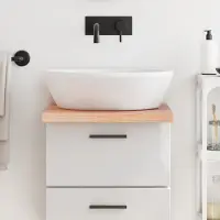 vidaXL Best Möbel Plan de toilette Marron clair 40x50x(2-4) cm Bois massif traité - Jardin & Bricolage CL6105910 1parcel