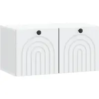 Syfax Meuble TV mural Blanc 59,5 x 31 x 30 cm Bois d'ingénierie
