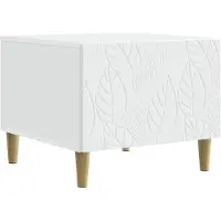 Syfax Table basse Blanc 50 x 49 x 40 cm Bois d'ingénierie