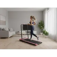 Nikcorp Tapis de course électrique pliable pour la maison | 1-12 km/h | jusqu'à 120 kg | Rose