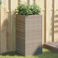 Prolenta Maison Exclusive - Jardinière grise en résine tressée, 40x40x80 cm