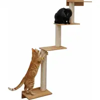 Eyepower 143 cm Arbre à chat mural avec 4 plateaux pour chats - Arbre à chat en sisal à monter au mur