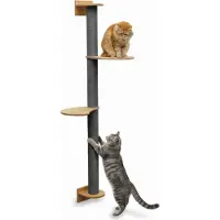 Eyepower 130 cm Arbre à chat mural avec 2 plateaux pour chats - Arbre à chat en sisal à monter au mur