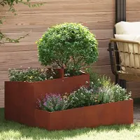 Prolenta Maison Exclusive - Jardinière décorative, aspect rouille, 80 x 80 x 50 cm, en acier résistant aux intempéries