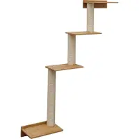 Eyepower 143 cm Arbre à chat mural avec 4 plateaux pour chats - Arbre à chat en sisal à monter au mur