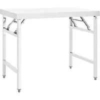 Syfax Table de travail pliable de cuisine 100x60x80 cm Inox
