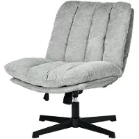 Meubles Cosy Fauteuil de relaxation réglable et pivotant avec accoudoirs et assise épaisse en chenille gris - CONFOD