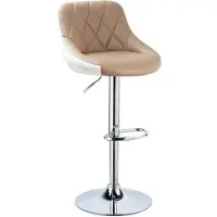 OEM Tabouret de bar en similicuir - 1 pièce - Tabouret - Tabouret de bar de luxe - Tabouret de bar avec coussin - Tabouret de bar - Tabouret de bar haut - Marron - Blanc - Réglable