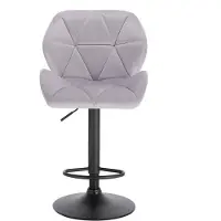 OEM Chaise haute Velvet - Modèle unique - Réglable - Luxe - Chaise haute avec coussin d'assise - Chaise haute - Tabouret de bar haut - Gris clair