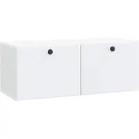 vidaXL Meuble TV mural 78,5 x 31 x 30 cm Blanc Panneau de particules