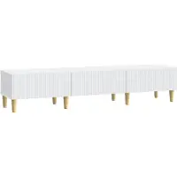 vidaXL Meuble TV avec tiroirs, blanc, 147 x 34,5 x 30 cm, aggloméré