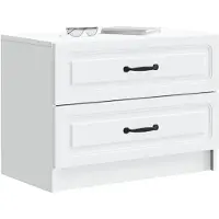 vidaXL Cabinet de chevet Blanc 62 x 34,5 x 44,5 cm Bois d'ingénierie