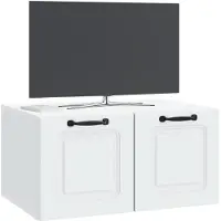 vidaXL Meuble TV mural blanc 59,5 x 41 x 30 cm en aggloméré