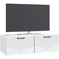 vidaXL Meuble TV mural blanc 98 x 41 x 30 cm en aggloméré