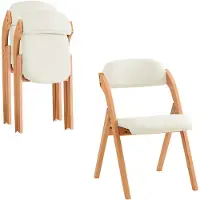 SoBuy Lot de 2 chaises pliantes en bois rembourrées