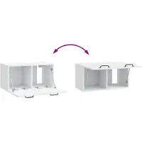 vidaXL Meuble TV mural blanc 59,5 x 31 x 30 cm en aggloméré