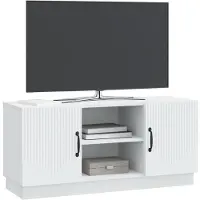 vidaXL Meuble TV blanc 102 x 34,5 x 47 cm en aggloméré