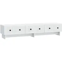 vidaXL Meuble TV avec tiroirs, blanc, 147 x 34,5 x 30 cm, aggloméré
