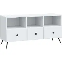 Syfax Meuble TV Blanc 102 x 34,5 x 50 cm Bois d'ingénierie