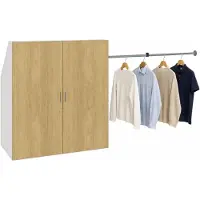 VCM Armoire pour plafonds mansardés avec penderie et espace de rangement, armoire pour chambre mansardée - Dacho L