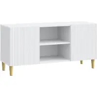 vidaXL Meuble TV Blanc 102 x 34,5 x 50 cm en aggloméré