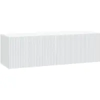 vidaXL Meuble TV mural blanc 98 x 31 x 30 cm en aggloméré