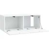 vidaXL Meuble TV mural blanc 78,5 x 31 x 30 cm en aggloméré