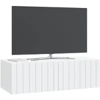 vidaXL Meuble TV mural 98 x 41 x 30 cm Blanc Panneau de particules