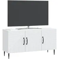 vidaXL Meuble TV Blanc 99 x 34,5 x 50 cm en aggloméré