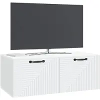 vidaXL Meuble TV mural blanc 78,5 x 41 x 30 cm en aggloméré