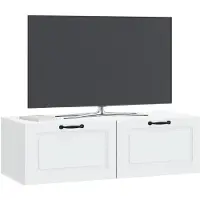 vidaXL Meuble TV mural blanc 98 x 41 x 30 cm en aggloméré