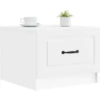 vidaXL Table basse à tiroirs, blanche, 49 x 50 x 37 cm, aggloméré
