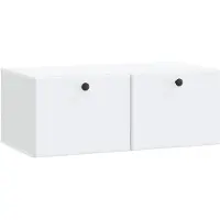 vidaXL Meuble TV mural 78,5 x 41 x 30 cm Blanc Panneau de particules