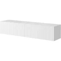 Selsey TV-Lowboard Veldio, blanc, avec façade fraisée, largeur 140 cm