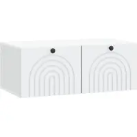 vidaXL Meuble TV mural blanc 78,5 x 41 x 30 cm en aggloméré