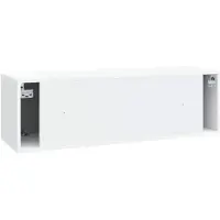 vidaXL Meuble TV mural blanc 98 x 31 x 30 cm en aggloméré