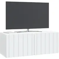 vidaXL Meuble TV mural 78,5 x 31 x 30 cm Blanc Panneau de particules