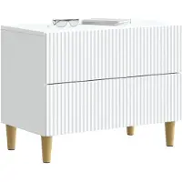 vidaXL Cabinet de chevet Blanc 62 x 34,5 x 48 cm Bois d'ingénierie