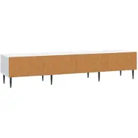 vidaXL Meuble TV avec tiroirs, blanc, 147 x 34,5 x 30 cm, aggloméré