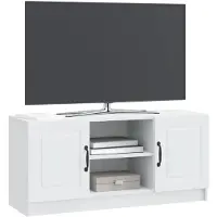 vidaXL Meuble TV blanc 102 x 34,5 x 47 cm en aggloméré