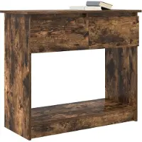 vidaXL Table console avec tiroirs chêne fumé 85,5x38,5x74,5 cm