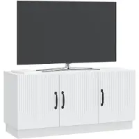 vidaXL Meuble TV Blanc 99 x 34,5 x 47 cm en aggloméré