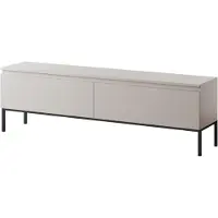 Selsey Bemmi - Élément TV, Beige avec piètement métallique noir, 150 cm